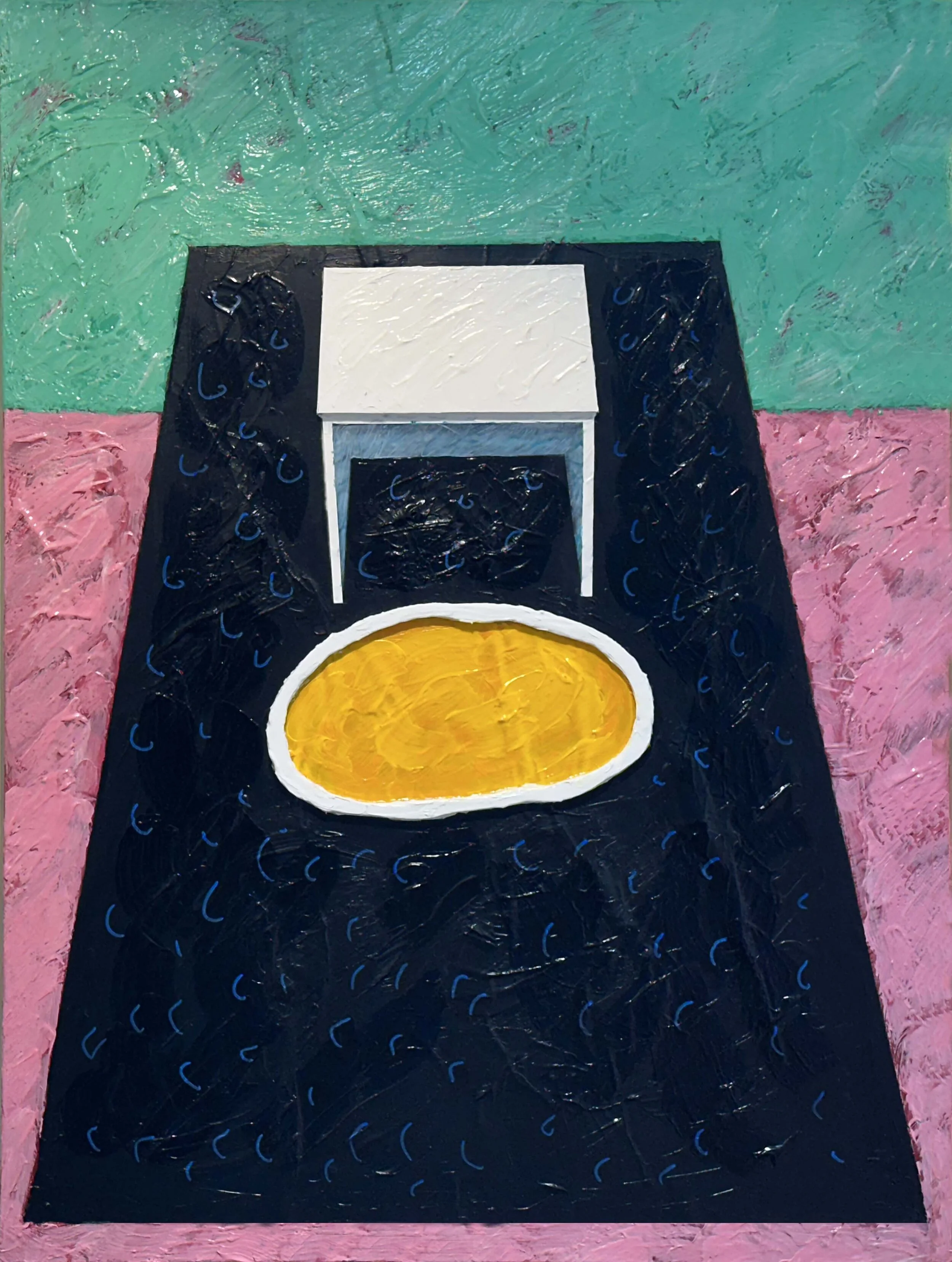 Title: MENTAL HEALTH, Version 3; Series: Health Worlds; Size: 36 x 48 inches; Med: Oil and Acrylic on canvas; Year: 2023
