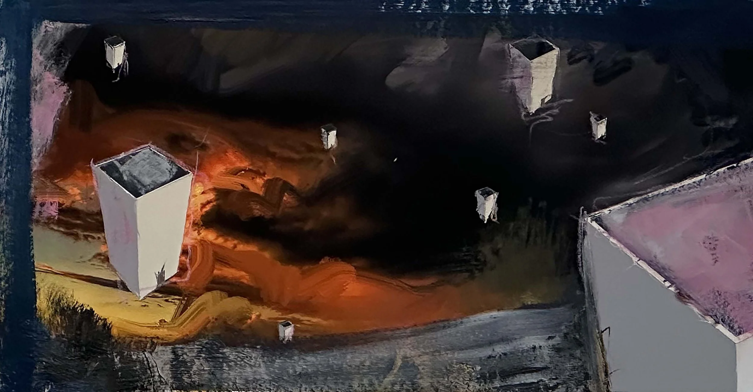 Title: LONELY SOULS STUDY #1; Series: Health Worlds; Med: Acrylic on paper; Year: 2023