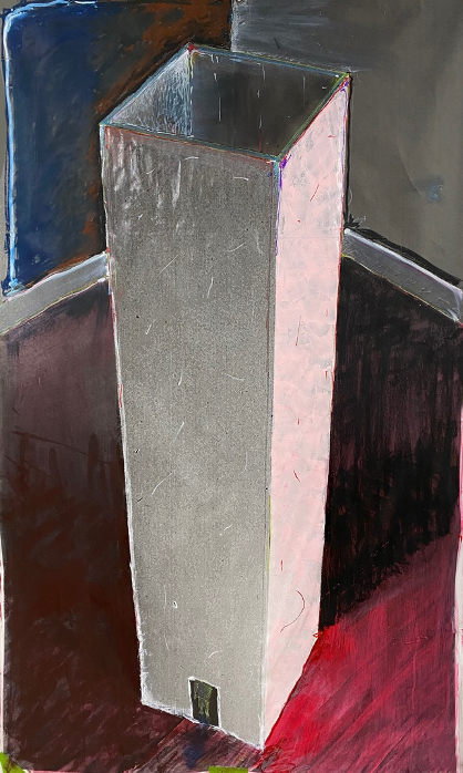 Title: LONELY CITY; Series: Lonely People; Size: 36 x 60 inches; Med: Acrylic on Paper; Year: 2020
