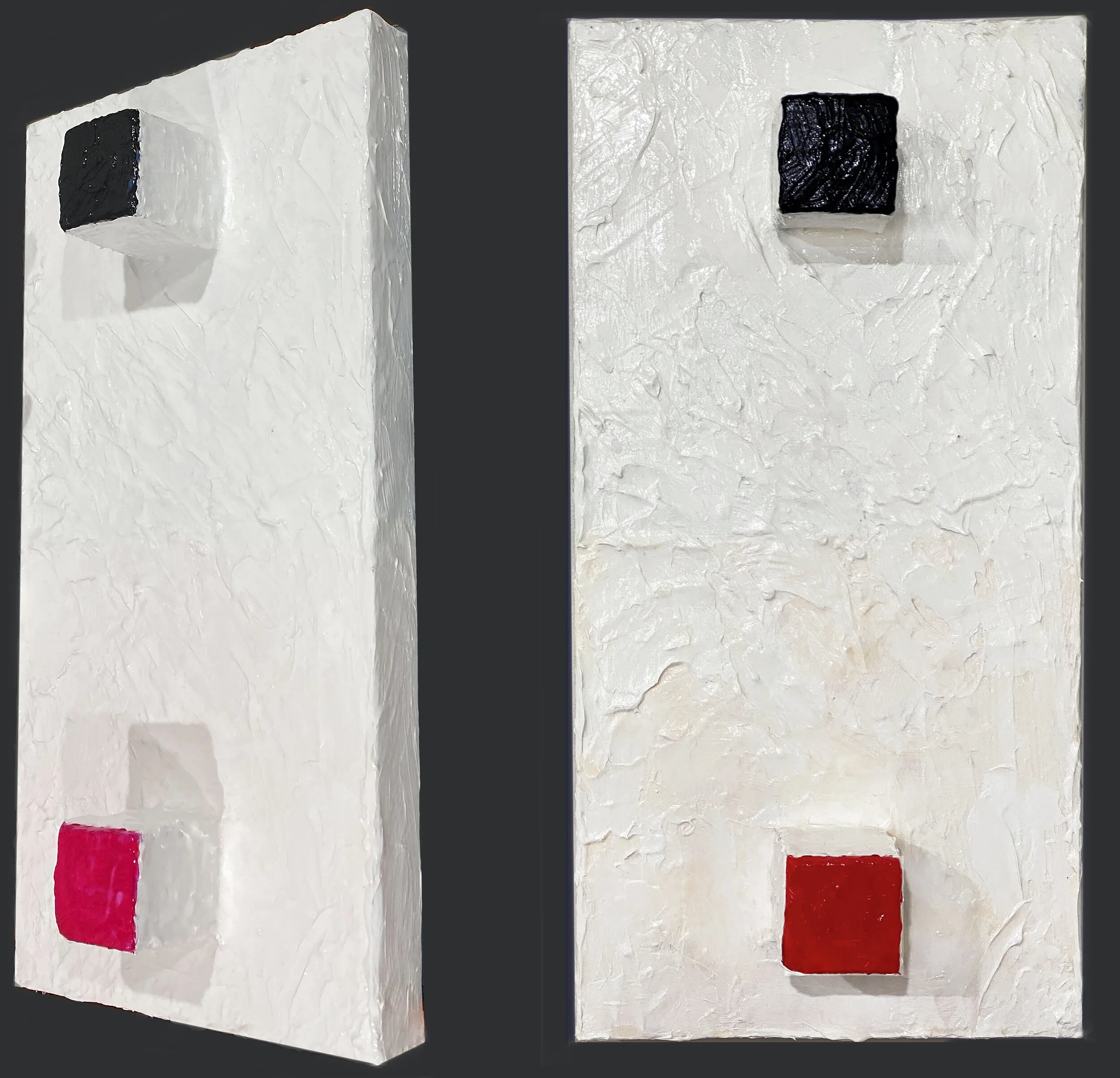 Title: MINIMAL HEALTH; Series: Cube Worlds; Size: 20 x 10 x 2 inches; Med: Acrylic on canvas; Year: 2021